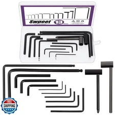 Swpeet 13Pcs Guitar Allen Wrench Set, Including 9Pcs Allen Wrench, 7mm and 8m