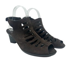 Arche Soexor Slingback Sandal Caged Nubuck Suede Brown Size 41 US 9.5