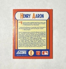 1990 Score - The Mvp's Hank Aaron #30