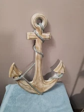 Nautical Beach Coastal Wall Decor Anchor 23.5x16.25 Inh