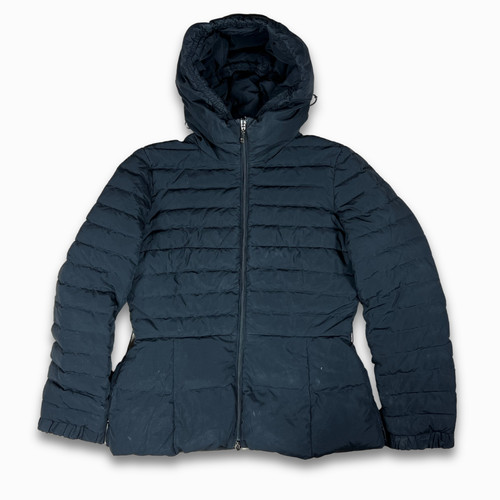 Moncler Down Jacket Black Nylon Hooded Puffer Coat Size 2 M