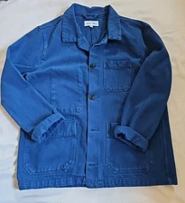 Women’s Alex Mill Cobalt Blue Britt Work Jacket In 100% Cotton Chore Coat Size M