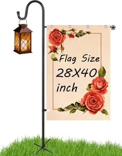 Large Garden Flag Stand for 28 x 40 Flags, Upgraded 60IN Garden Flag Pole
