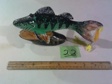 10" Green Perch #22 - ice fishing spearing decoys - Danny Root Decoys & Lures