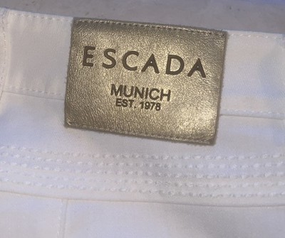 Escada Munich Jeans Womens US 10/12 Euro 42 (34X28) Straight Crop White