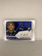 Treveyon Henderson 2025 Donruss Elite Pen Pals Blue Ink On Card Auto Patriots