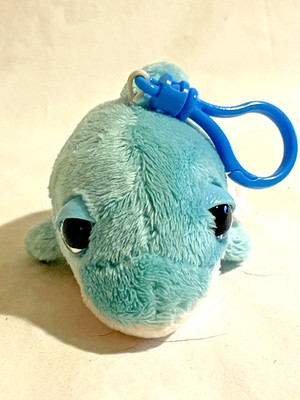 Russ Luvs Dolphin Clip On Keychain Mini Plush Aqua Stuffed 2020 Big Sad Eyes