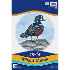 UCreate Mixed Media Art Paper 60 Sheets 12x18"