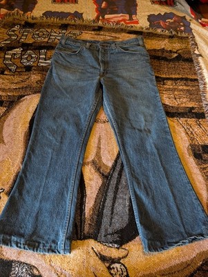 Vintage Levi s 70 s 646 Orange Tab Flare Bellbottoms 34x27 Talon Zipper USA