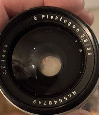 Carl Zeiss Jena Flektogon 2.8/35 Wide Angle SLR Camera Lens CZ Jena East Germany