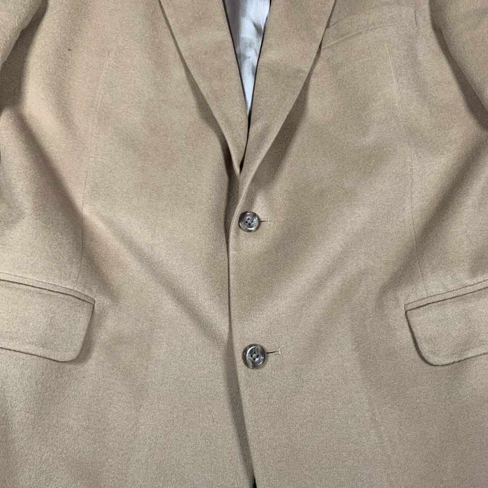 Jos A Bank Blazer Mens 46 XL Long Camel Tan 100% Cashmere Sport Coat Jacket - Image 4 of 4