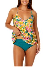 Anne Cole Sunshine Floral Easy Triangle Tankini Sz S- NWT