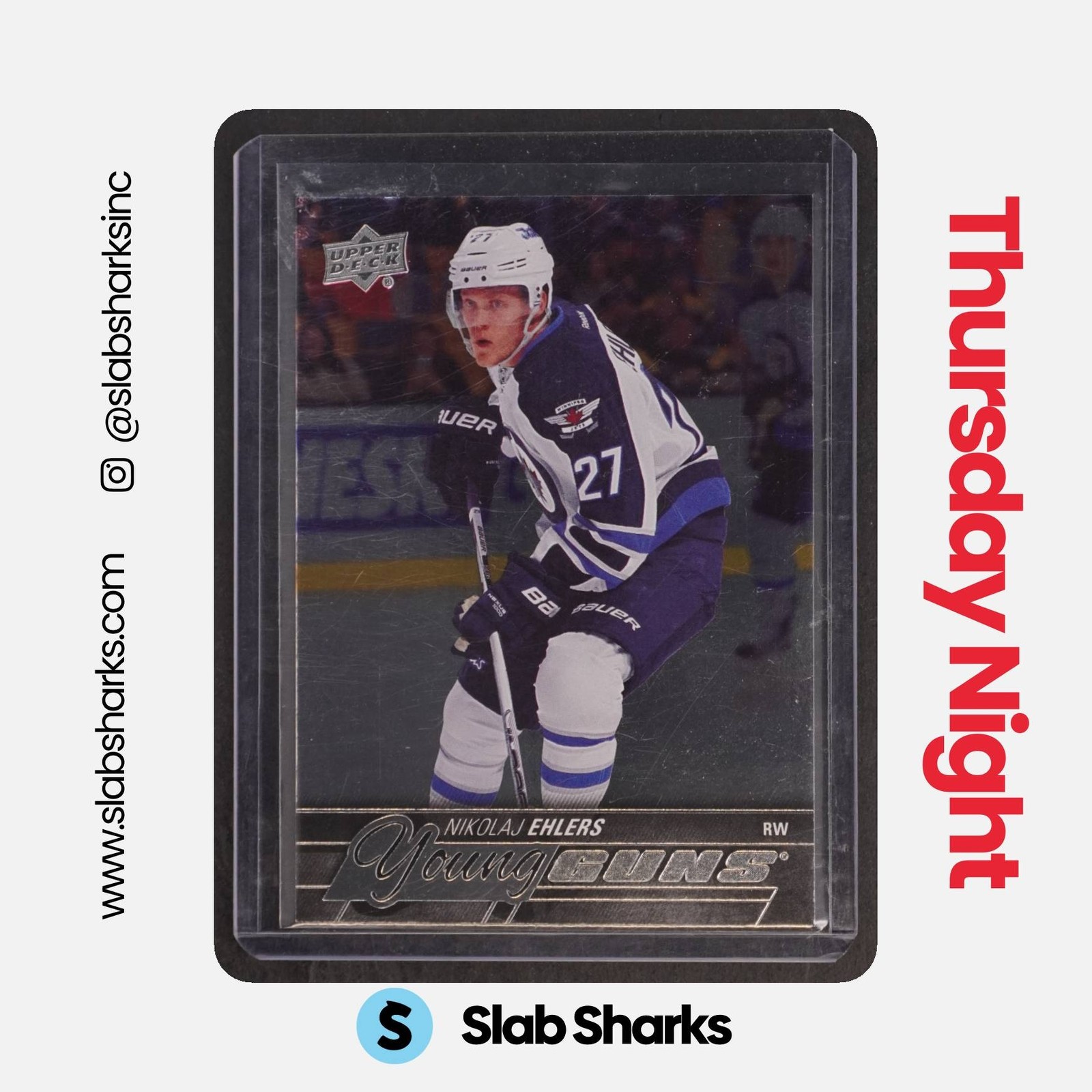 2015 UPPER DECK #223 NIKOLAJ EHLERS SILVER FOILBOARD YOUNG GUNS RC ROOKIE