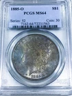 1885-O Morgan Silver Dollar PCGS MS64 Beautiful Coin