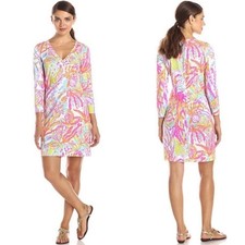 Lilly Pulitzer Christie Scuba to Cuba V-Neck 100% Pima Cotton Dress Size Medium