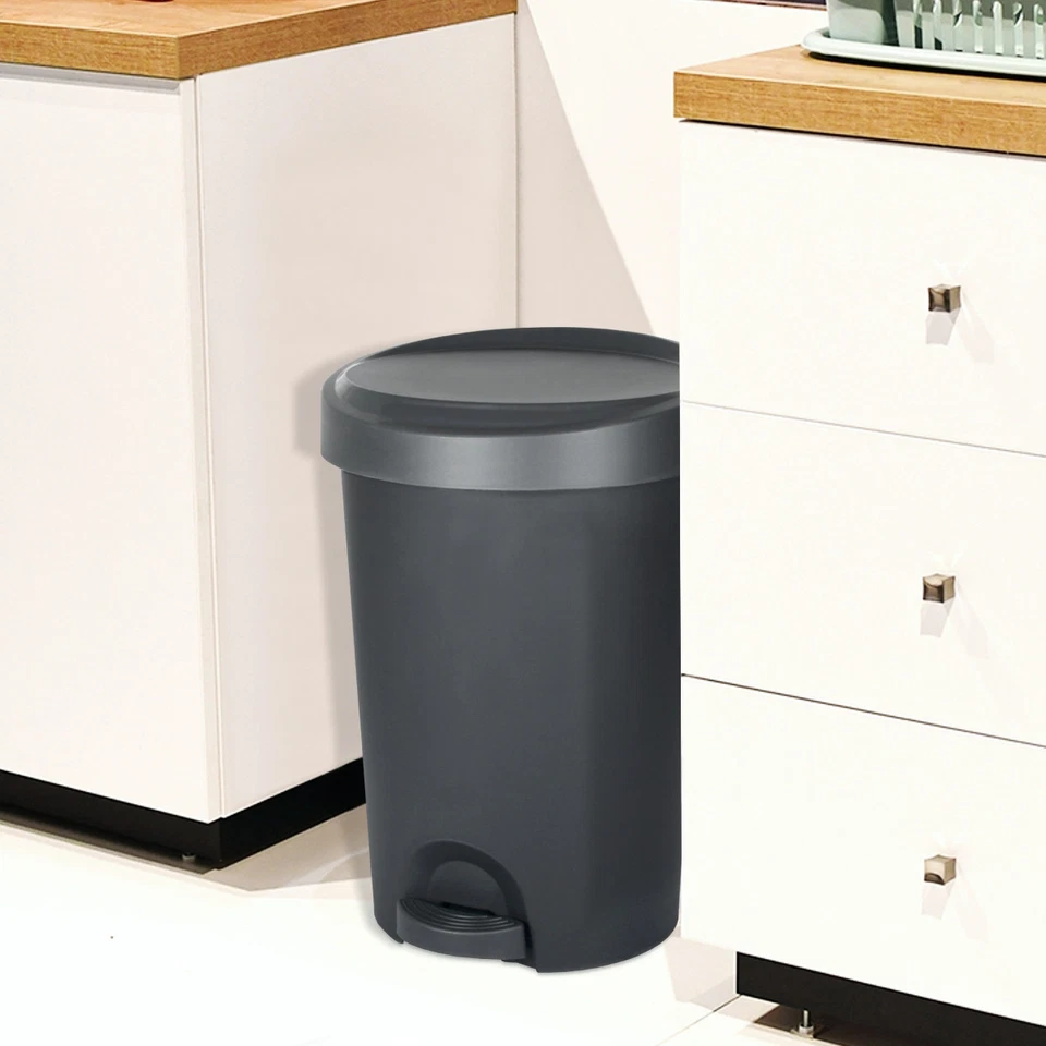 Tretmülleimer Bad WC Kosmetik Mülleimer Abfall Tret Eimer Behälter Anthrazit - Bild 4 von 4