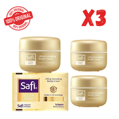 3x Safi Rania Gold Beauty Cream 16g Youth Gold Lifting Concealing Anti Aging ORI
