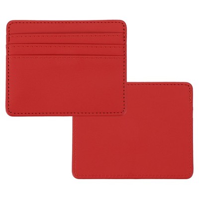 2 Pcs Minimalist Slim Wallet with ID Window for Business Men & Women, Red