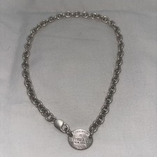 Genuine Tiffany & Co Oval Tag Choker Necklace 925 Hallmarked Silver 54.48g