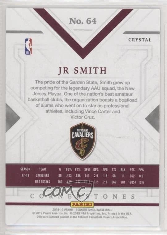 2018-19 Panini Cornerstones Crystal /79 JR Smith #64 - Image 2 of 2
