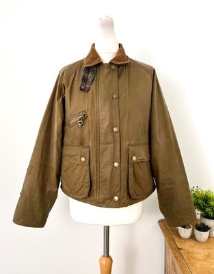 BARBOUR X ALEXA CHUNG Camel Spey Wax Lucille Jacket Size UK 12 EU 38 USA 8 Large