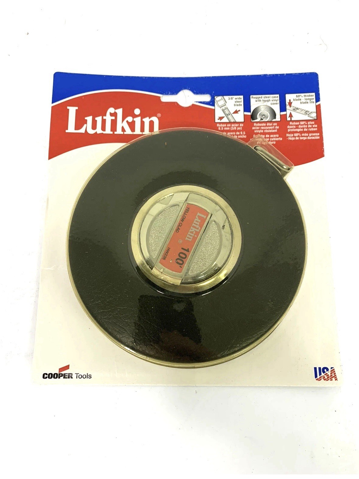 Lufkin HW226 100 Ft Engineer's Tape Measure, Yellow Clad 3/8