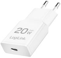 Logilink Usb-Steckdosenadapter, 1X USB-C (Pd), 20 Watt, Weiß