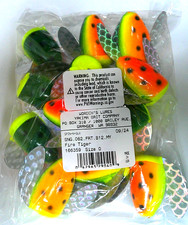 12 Yakima Bait Spin N Glo FIRE TIGER taglia 0 salmone testa d'acciaio luccio muschiato