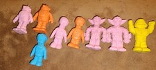 Vintage Lot Of 8 Diener Rubber Toys Space Creatures Aliens Red/Orange pink Blue