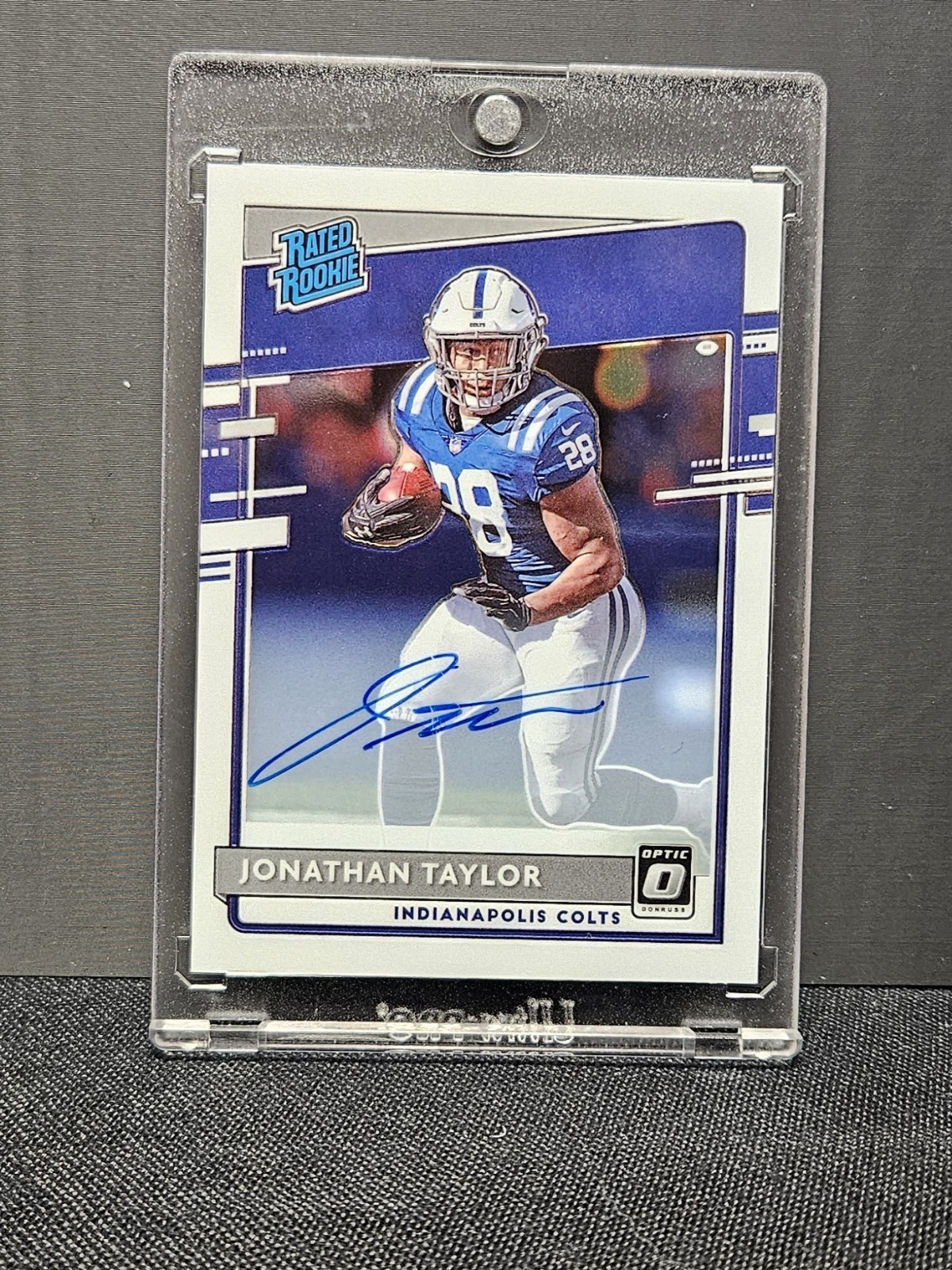 2020 Jonathan Taylor Donruss Optic Rated Rookie Auto RC #167 /150