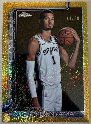 2025-26 Topps Chrome Image Variation SSP Victor Wembanyama GOLD Speckle 41/50