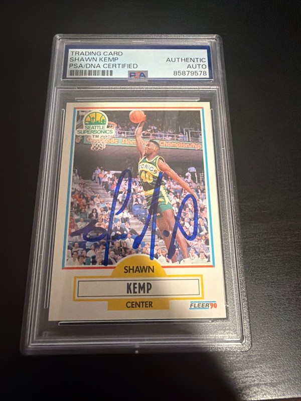 1990 Fleer Shawn Kemp Auto PSA Authentic