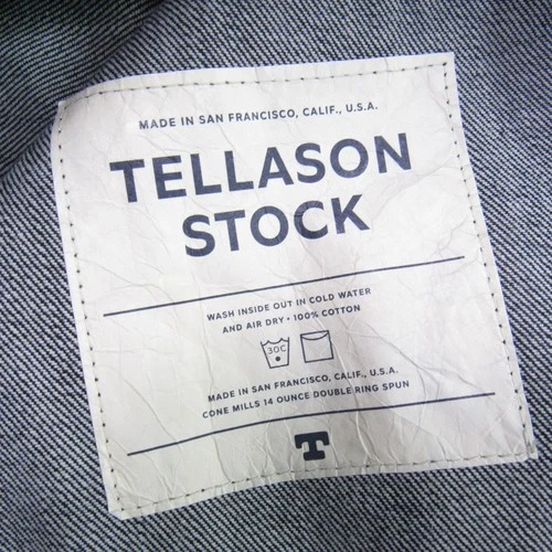 Tellason Stock Men's Size M Blue Denim Jacket Vintage Inspired Made in USA image 10