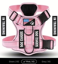 Service Dog Harness, Reflective Dog Vest Harness with 5 PCS Patches All Size New