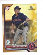 JUSTIN CAMPBELL 2022 BOWMAN DRAFT FIRST EDITION GOLD FOIL 1st BOWMAN 22/50 I341