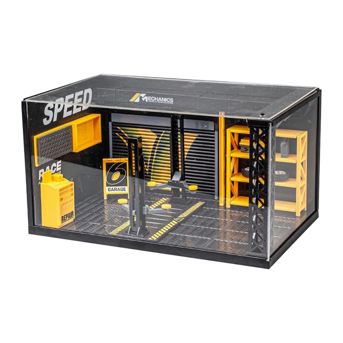 ★ Diorama Garage Plate　　　　　　　　　　　　　　【数限】 Open Garage Shed Miniature / Scale 1:60, 64 / Diorama Car
