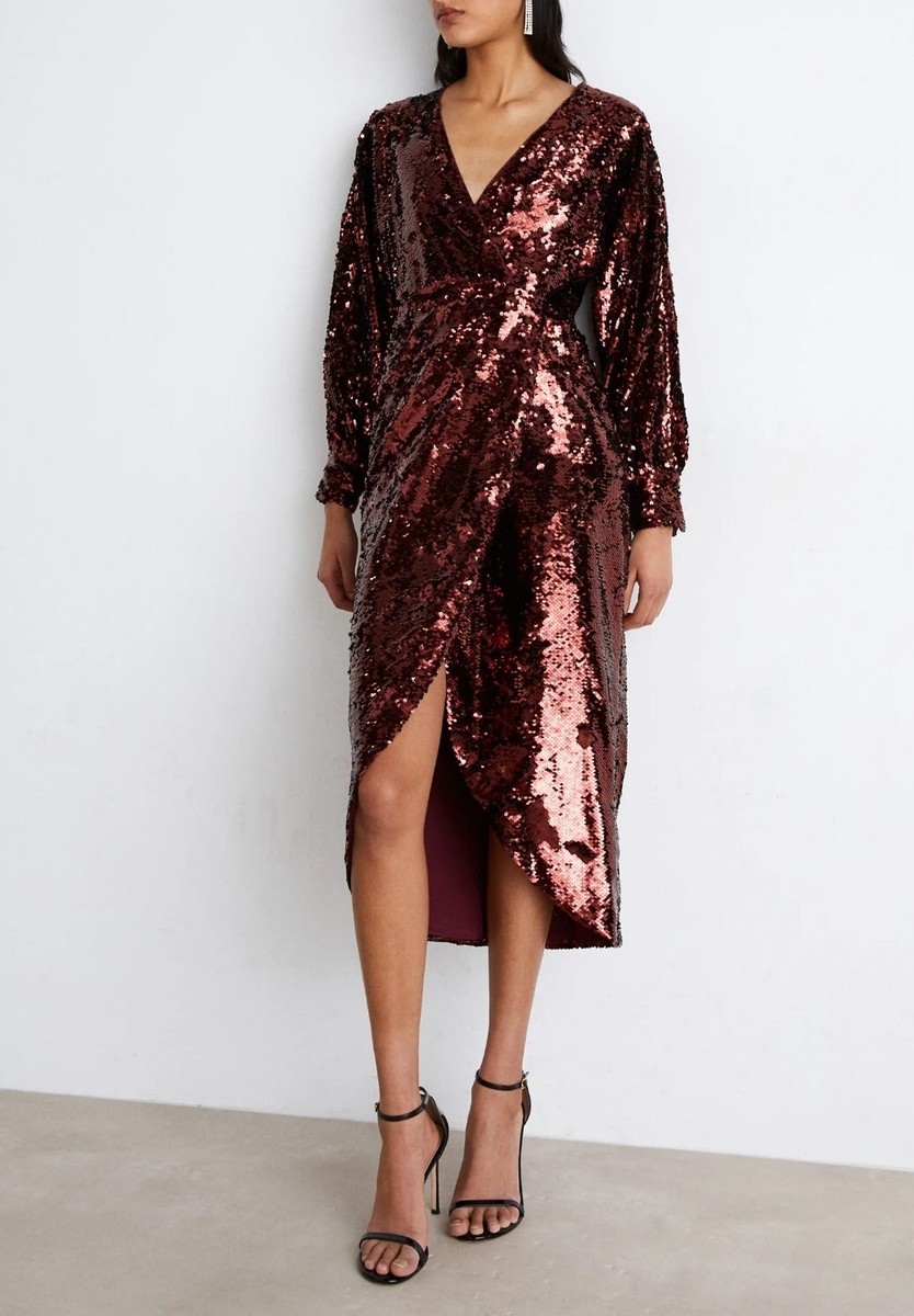 Baker Zadi Dress Ted Baker Dress Burgundy Ted Baker ZADI Frill