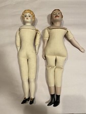 Lot Of 2 China Head Dolls Molded Hair 18 Inches Great Condition