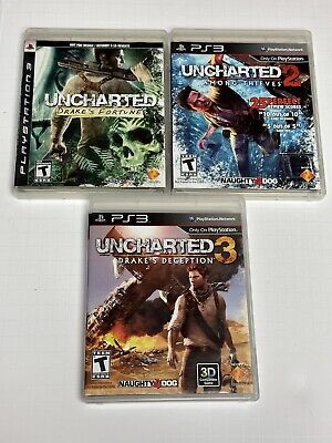 PS3 Uncharted 1 2 3 Drake’s Trilogy Collection Lot of 3 Games (No  Manual)Tested 