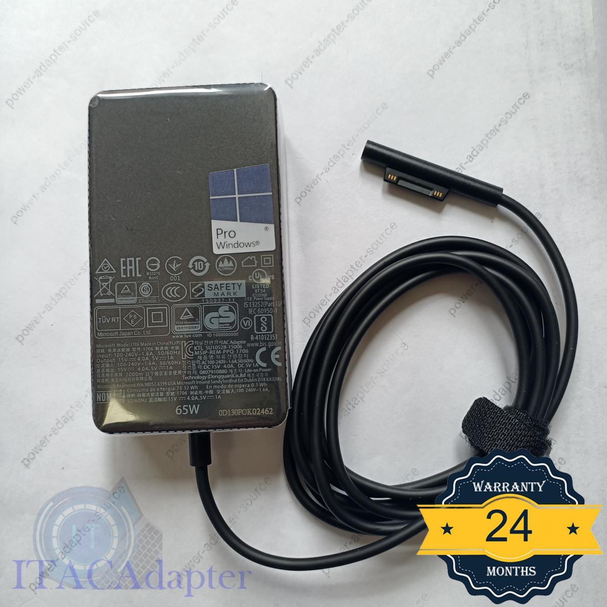 Surface Pro Charger 65W for Microsoft Surface Pro X/8/7+/7/6/5/4/3 Power Supply Surface Book 3 2