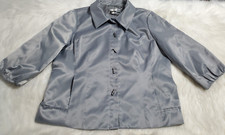 CHICO'S Silver Chic PAMILA Jacket 3/4 Sleeve Size 3 XL 16 Holiday Blazer J-23