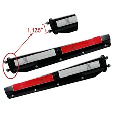 Mud Flap Hangers Black Steel Straight 30" 1 Pair 1.125" Semi Truck Spring Loaded