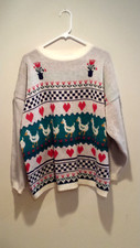 Vintage Clothing Crewneck Sweater w/ Ducks - Venezia - XXL - White