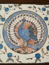 Dessous De Plat En Céramique Vintage Années 60 - Décor Canards Vert Brillant