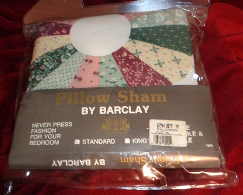 1 Vintage, Handmade Quilted Pillow Sham standard NEW by Barclay