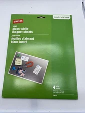 NEW Staples 4 Sheets GLOSS WHITE INKJET MAGNET PAPER 8.5'x 11' 216mm x 279mm