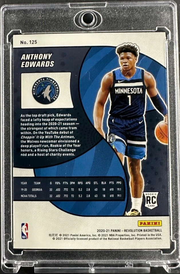Anthony Edwards 2020-21 Panini Revolution #125 Minnesota Timberwolves RC - Image 2 of 2