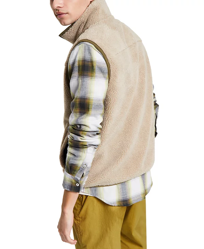 BASS OUTDOOR Men's Coastal Fleece Full-Zip Vest, Khaki, XL - Picture 3 of 3