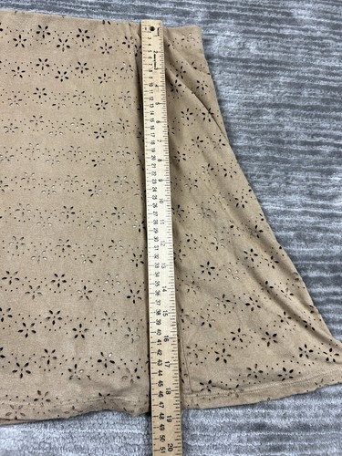 Maurices Skirt Womens Large Beige Knee Length A-Line Faux Suede Pull On - Picture 5 of 11