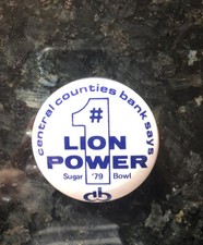 Vintage PIN ‘79 Sugar Bowl Lion Power #1 Penn State vs. Alabama Football Paterno
